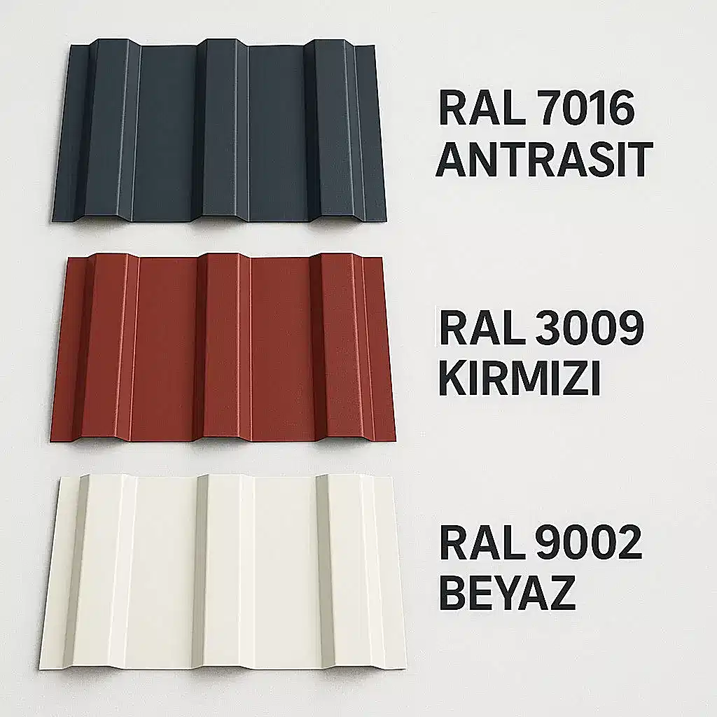 trapez sac 6 Trapez Sac için Popüler RAL Renkleri