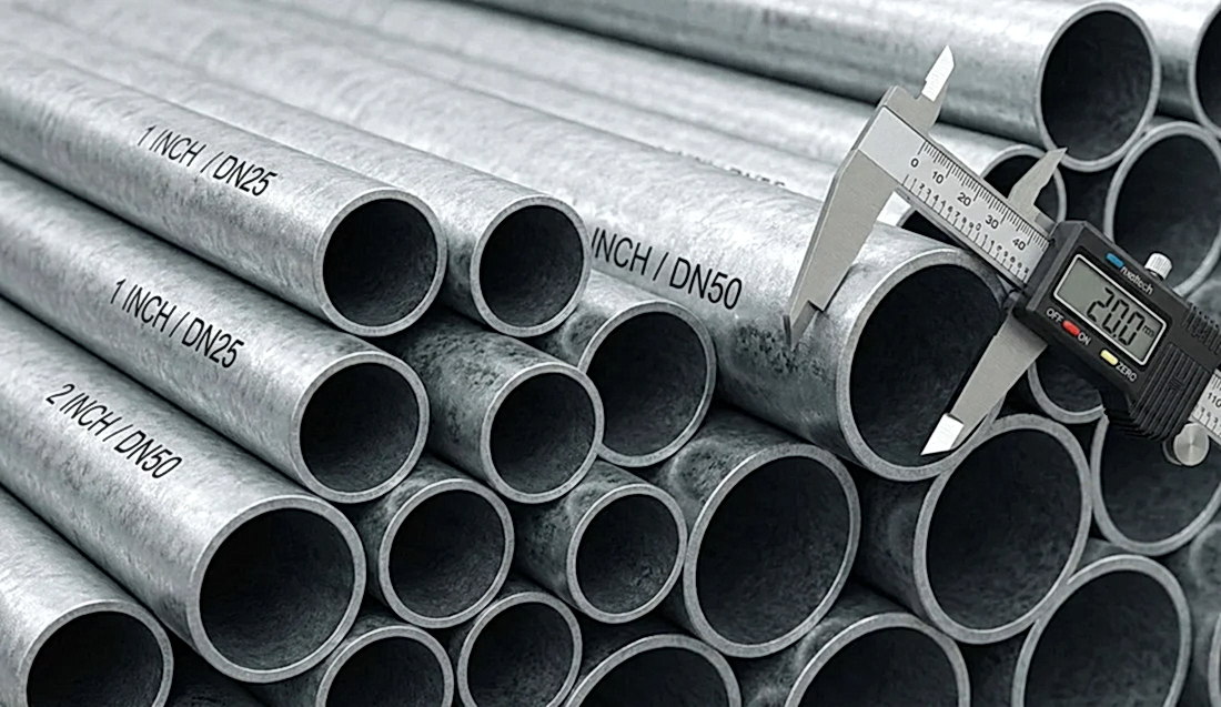 galvaniz boru ölçüleri